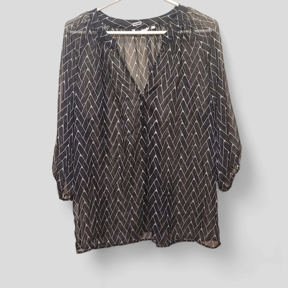 ZOA New York - 3/4 Sleeve Sheer Blouse - Picture 1 of 6